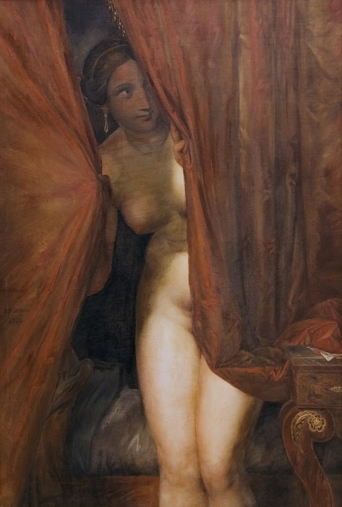 Antoine Wiertz - Nude Behind The Curtain