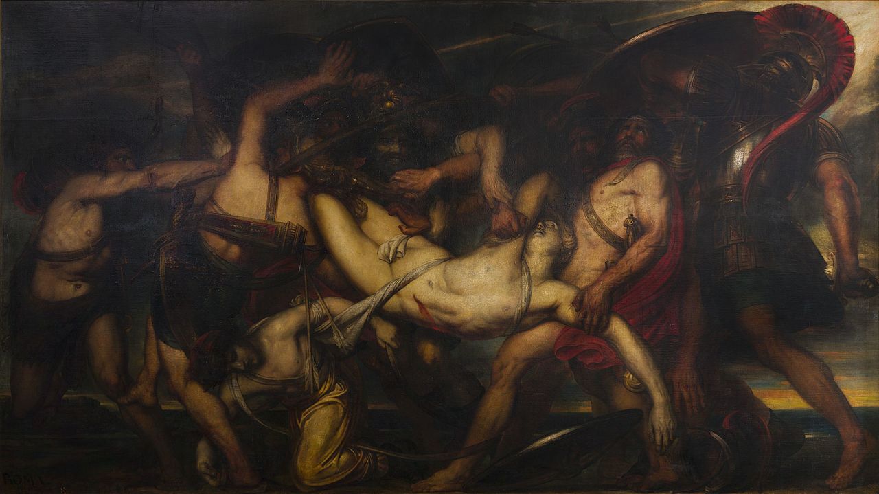 Antoine Wiertz - The Greeks and the Trojans Fighting over the Body of Patroclus