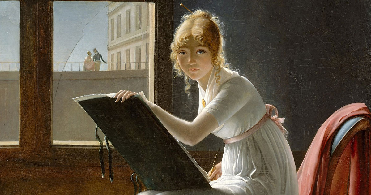 Marie-Denise Villers - Young Woman Drawing